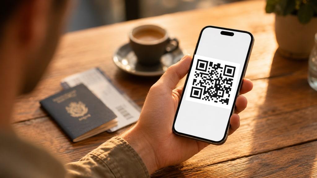 Das Scannen eines eSIM-QR code dauert nur Sekunden - erledige es zu Hause vor deiner Reise.